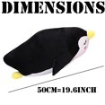 thumbnail image 3 of Almohadas de dibujos animados de peluche de pingüino de peluche, almohada grande y suave de decoración de felpa de pingüino de 19,6 pulgadas (negro), 3 of 5
