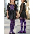 thumbnail image 6 of ToBeInStyle Girl's Striped Opaque Tights - Black/Purple - 1-3 Years, 6 of 7