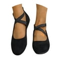 thumbnail image 2 of CPNG Women's Solid Color Shoes Comfortable Fashion Elastic Ankle Straps Flats Shoes with Elastic Ankle Straps Dressy Ballerina Style Closed Toe Casual Flat, 2 of 8