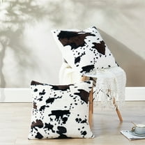Home Soft Things Faux Fur 2 Piece Throw Pillow Cover Set - Cow - 20" x 20"