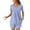 Light Blue, variant on Aobny Travel Outfits Women Blue Polka Dots Ruched Loungewear Henley Loose Short Short Sleeve Ladies Pajamas,M