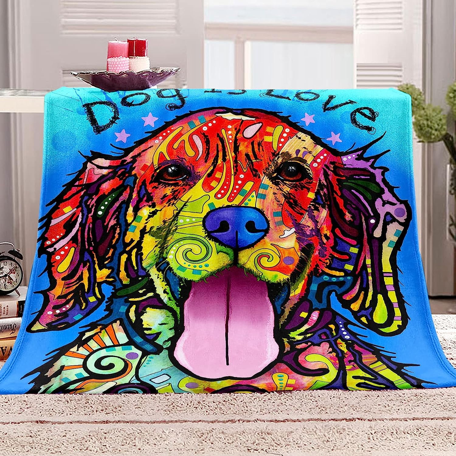 Boxer Dog Blanket Cute Puppy Throw Blanket Super Soft Flannel Throw Blanket Lightweight Fluffy Plush Fuzzy Bed Blanket for Cute Pet 60"X80"