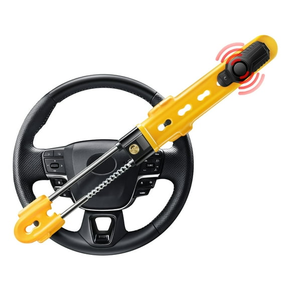 Cerradura de Volante con Alarma ELECTOP 113dB, 1.75 kg, Amarilla