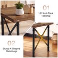 thumbnail image 3 of Solid Wood Dining Table for 4-6, 63 inch Industrial Rectangular Kitchen Table with Spacious Tabletop, Sturdy X-Shaped Metal Legs, Brown and Black, 3 of 10