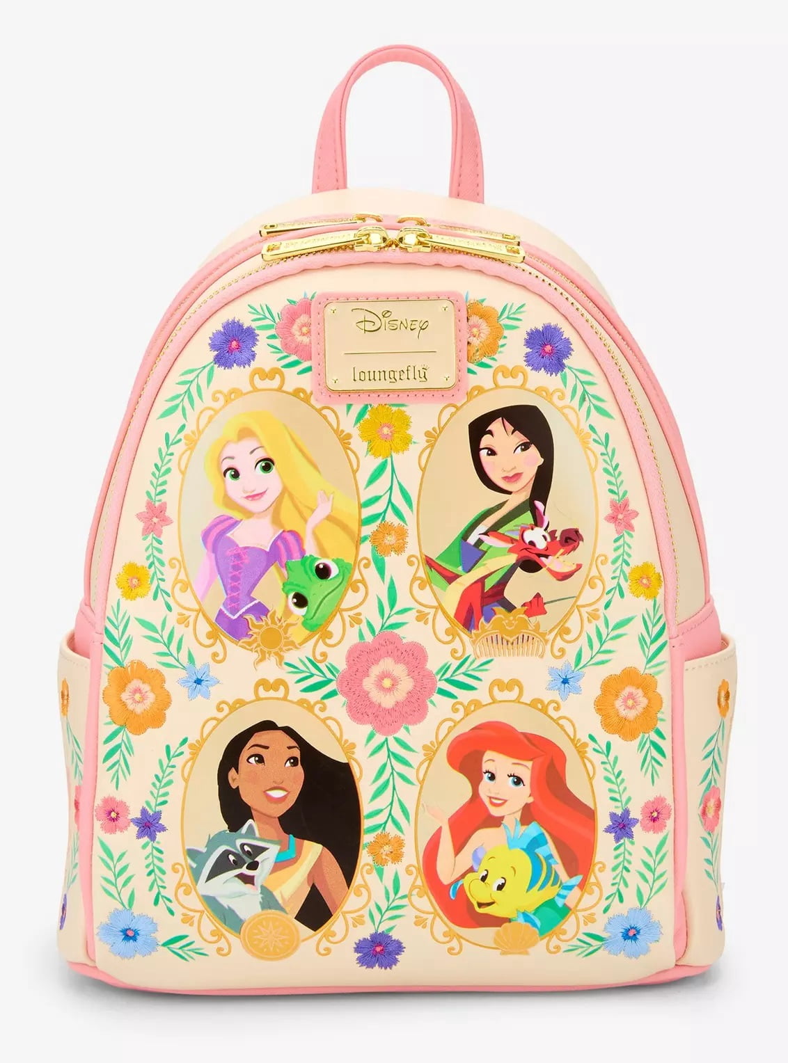 Loungefly Brown Mini Backpack with Colorful Disney Princess Cake Print Loungefly Disney Princess Cakes Mini Backpack and Wallet Set  main image 2