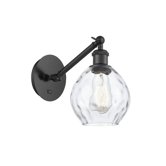 317-1W-BK-G362-LED-Innovations Lighting-Waverly - 1 Light Small Wall Sconce In Industrial Style-10.88 Inches Tall and 6 Inches Wide Matte Black LED