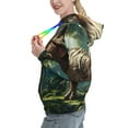 thumbnail image 2 of Kdxio Green Forest Dinosaur Print Womens Oversized Hoodies Sweatshirts Hooded Pullover Tops Sweaters Casual-X-Large, 2 of 7