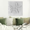 thumbnail image 2 of Wynwood Studio 'Balloon Dog Minimal ' Animals Wall Art Canvas Print - Gray, Black, 12" x 12", 2 of 2