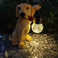 thumbnail image 4 of Artesanía lámpara solar perro escultura decoración LED forma animal resina paisaje luz Blanco cálido Sharpla Luz de estatuilla al aire libre, 4 of 8