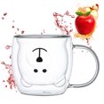 thumbnail image 1 of Cazas Jugo Leche Té Animal Dibujos Animados Vidrio Espalda Doble Pared La Copa Espresso Aislada Osos Con San Valentín Regalos Cumpleaños, 1 of 9