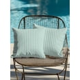 thumbnail image 3 of Outdoor Pillows Waterproof, Teal Green Botanical Throw Pillows with Inserts Included, Farmhouse Modern Striped Leaf Indoor Outdoor Decorative Lumbar Pillow for Bed/Couch/Patio 16"x16", 2Pcs, 3 of 8
