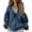Dark Blue, variant on Women's Bohemian Style Linen V Neck Loose Fit Long Puff Sleeve Blouse, Gathered Neck Casual Top for Spring Summer Daily Wear, Breathable and Lightweight Light Ashy XXL