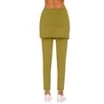 thumbnail image 3 of felwors Skirted Leggings for Women Tennis Golf Skorts Capris Gym Yoga Athletic Skirt with Leggings Stretchy Running Clothing Yellow for Size M, 3 of 8