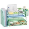 thumbnail image 1 of Organizador de escritorio Marbrasse de 4 niveles con archivador y cajón, color verde, 1 of 7