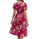 thumbnail image 4 of Vestidos Para Mujer Midi Vestidos de Moda Casual Casual de Manga Corta Con Cuello en V Vestido Estampado Floral Odeerbi ODB166370, 4 of 5