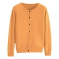 thumbnail image 1 of Hontri Cardigans pour Femmes Légers Offres à Moins de 15 $, Cardigan Basique pour Femmes à Col Rond, Manches Longues, Boutonné, Manteau Court en Molleton à Col Rond pour Femmes Orange TTG, 1 of 6