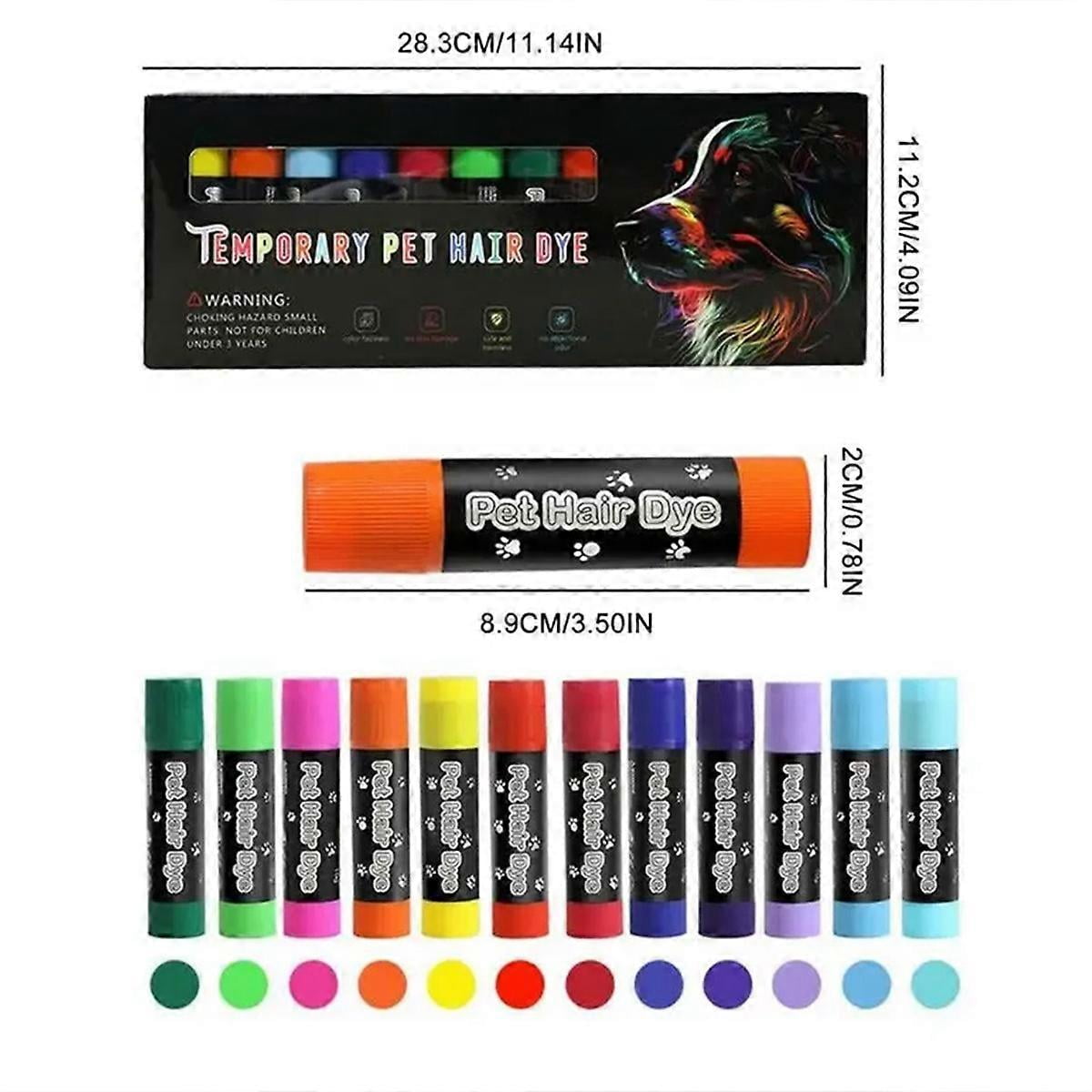 Dog Paint 12 Colors Washable Pet Safe Hair Dye Pet Fur Paint