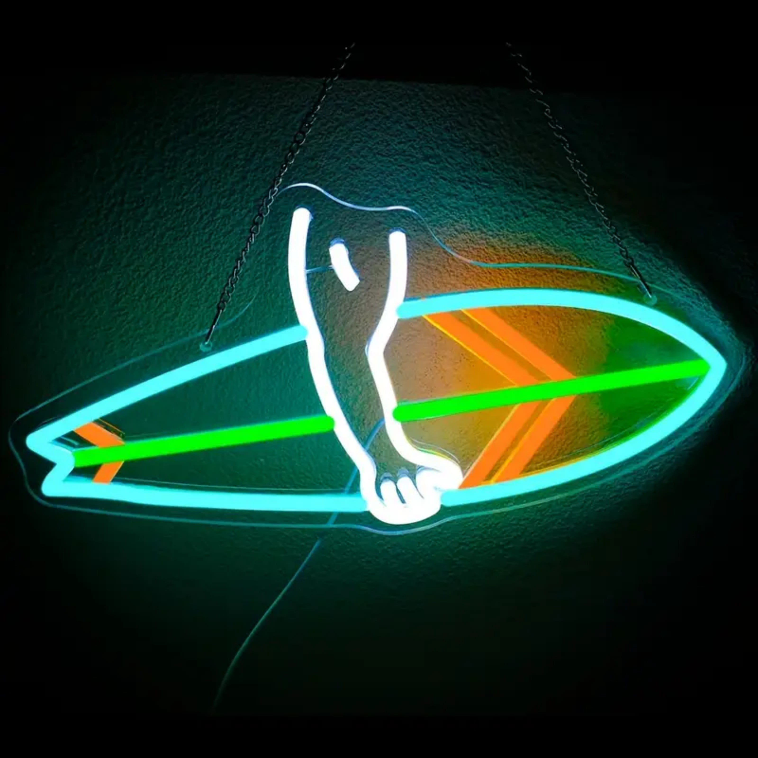 UPONRAY Surfboard Neon Signs, 15.7"*7.8" Dimmable & USB-Powered LED Neon Light, Stylish Wall Decor for Home, Beach Bar, Natatorium, Swimming Pool