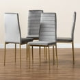 thumbnail image 7 of Baxton Studio Armand Modern Glam and Luxe Grey Velvet Fabric Upholstered and Gold Finished Metal 4-Piece Dining Chair, 7 of 7