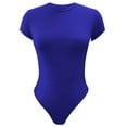 thumbnail image 4 of LUXUR Combinaison Femme Manches Courtes T-Shirt Body Col Rond Hauts Justaucorps Décontractés Couleur Unie Bleu TG, 4 of 4
