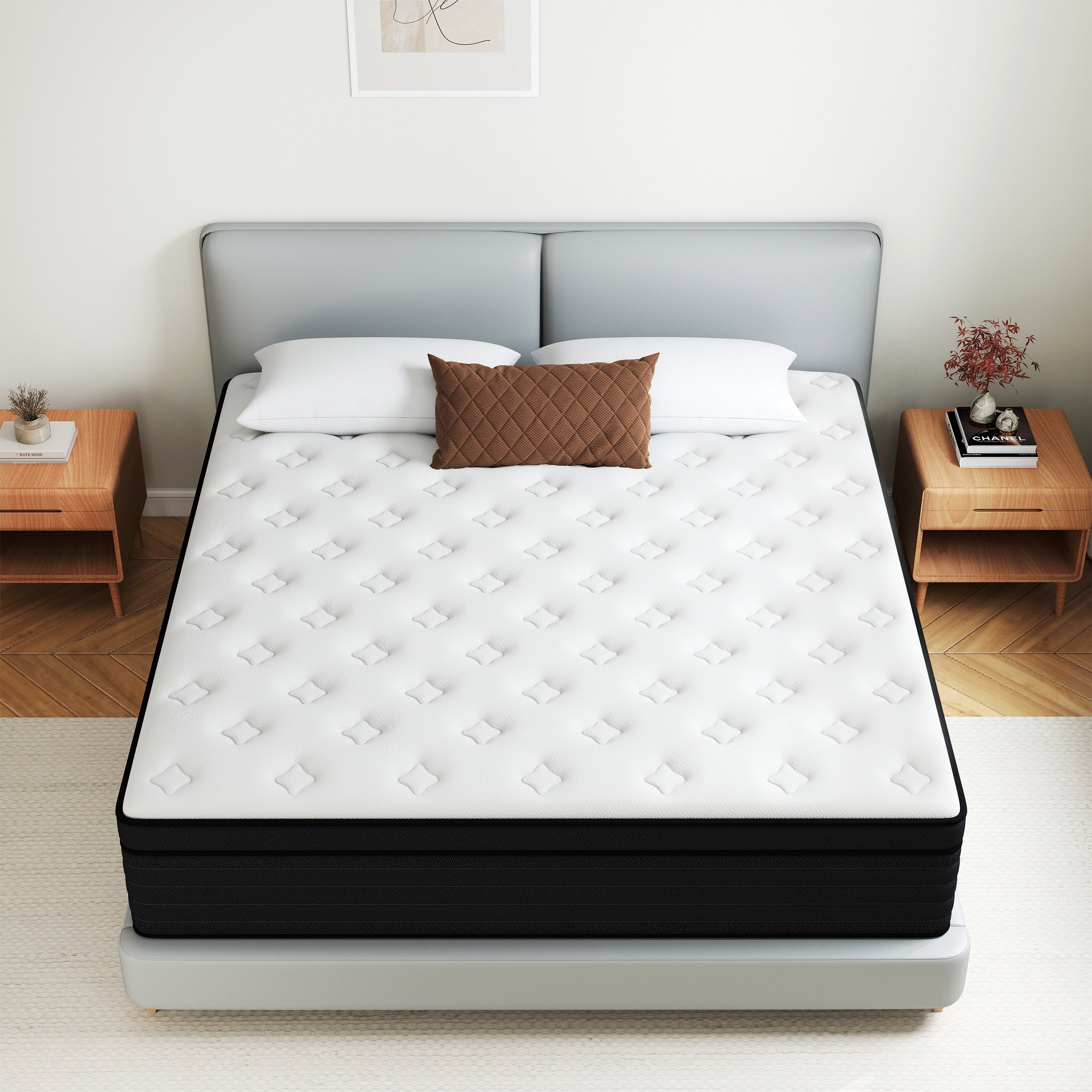 lemontalking 8" Twin Hybrid Mattress CertiPUR-US Certified Memory Foam Pocket Spring Mattress Medium Firm in a Box