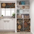 thumbnail image 3 of Boho Botanical Kitchen Curtains Valances, Bohemian Floral Pattern Semi Sheer Kitchen Valances for Living Room, Rod Pocket Short Window Treatment Decor, 52x18, 3 of 5