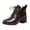 Brown, variant on Womens Ankle Booties Square Toe Chunky Block Heel Lace Up Crinkled Glossy Faux Leather Pull Tab Vintage Oxford Dress Boots Brown Size 5.5