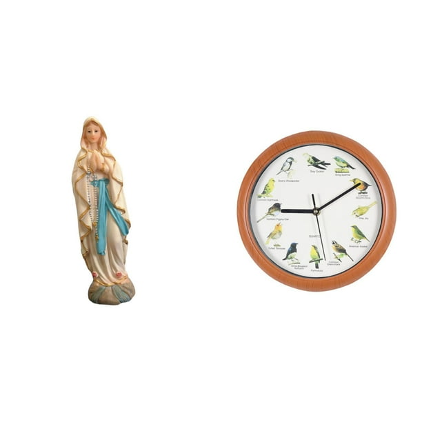 Estatua de Lutero,Colección religiosa de la estatua de la Virgen María,Reloj de pared,Reloj de pared con pájaro cantor Relojes de pared con pájaros,Relojes de pájaros con sonido Reloj
