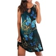 thumbnail image 2 of SMihono Robe d'Été Grande Taille pour Femmes 2023 Été Confortable Mode Décontractée Sans Manches à Col en V Imprimée Robe Ajustée, 2 of 4