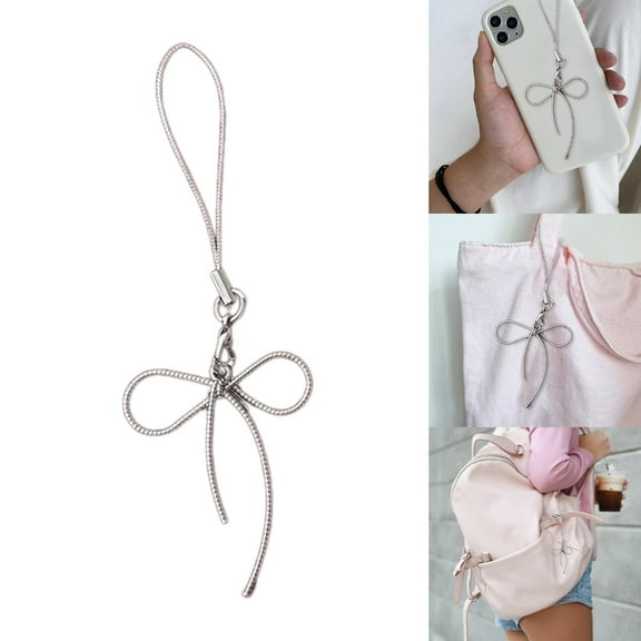 AOOOWER Fashion Bowknot Phone Charm Strap Car Keys Hanging Pendant Purse Bag Accessories
