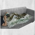 thumbnail image 6 of Antlers Soft Flannel Fleece Blanket, Moose in Winter Forest Wildlife Reindeer Christmas Theme Watercolor Painting Style, Cozy Plush for Indoor and Outdoor Use, 50" x 70", Beige Green, by Ambesonne, 6 of 6