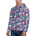 thumbnail image 3 of Daiia Skull blue leaf for Men's Fashion Hoodies & Sweatshirts with Kangaroo Pocket Hooded Sweatshirt Breathable & Moisture Wicking-Medium, 3 of 7