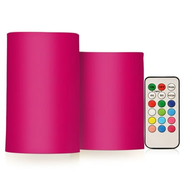 ALAZA Deep Pink 2 PCs LED Flickering Flameless Candles with Remote Timer Battery Operated Candle