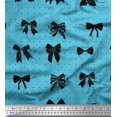thumbnail image 1 of Soimoi Blue Poly Georgette Fabric Bow & Dots Print Fabric by Yard 52 Inch Wide, 1 of 5