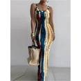 thumbnail image 3 of Surakey Bodycon Maxi Dress for Women Square Neck Beach Dress Sleeveless Summer Slip Dress Tight Wrap Sundresses Slim Fit Vest Tank Dress, 3 of 6