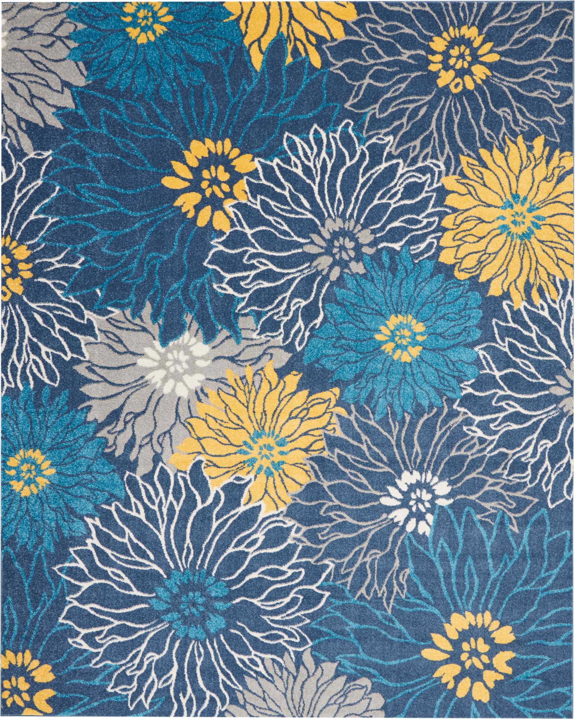5'3 x7'3, 5'x8' Nourison Passion Bohemian Floral Blue Area Rug 