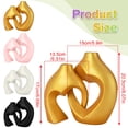 thumbnail image 3 of Gold Vase Set of 2 - Creative Heart Shaped Hugging Resin Vase Style Couple Vase Home Decor,Modern Tabletop Flower Vase for Living Room Coffee Table Bookshelf Shelf Entryway, 3 of 6