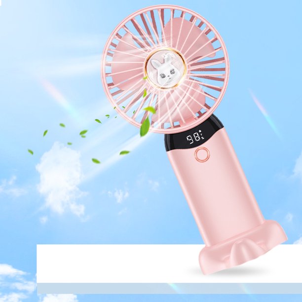 Ventilador portátil de 2400 mAh, mesa eléctrica de refrigeración para dormitorio doméstico rosa