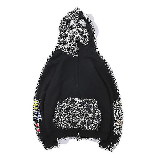 Mens Hoodie Camo Loose Zipper Jacket Sweatershirt For Men Boy_fs