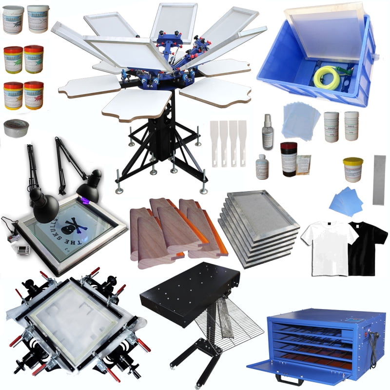 Techtongda 6 Color Full Set Screen Printing Kit 6 Color 6 Station