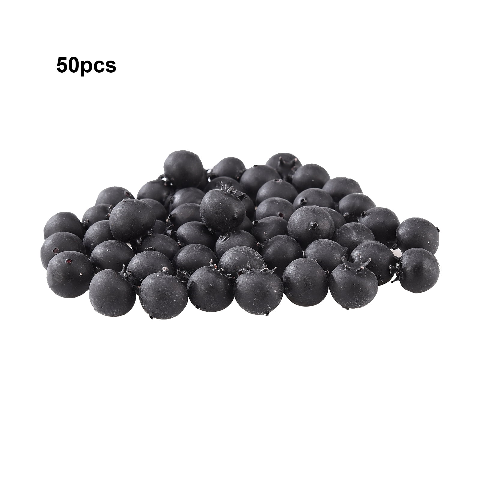 50pcs Artificial Blueberry Craft Fake Fruit Blueberries Home Cabinet Decor Props 