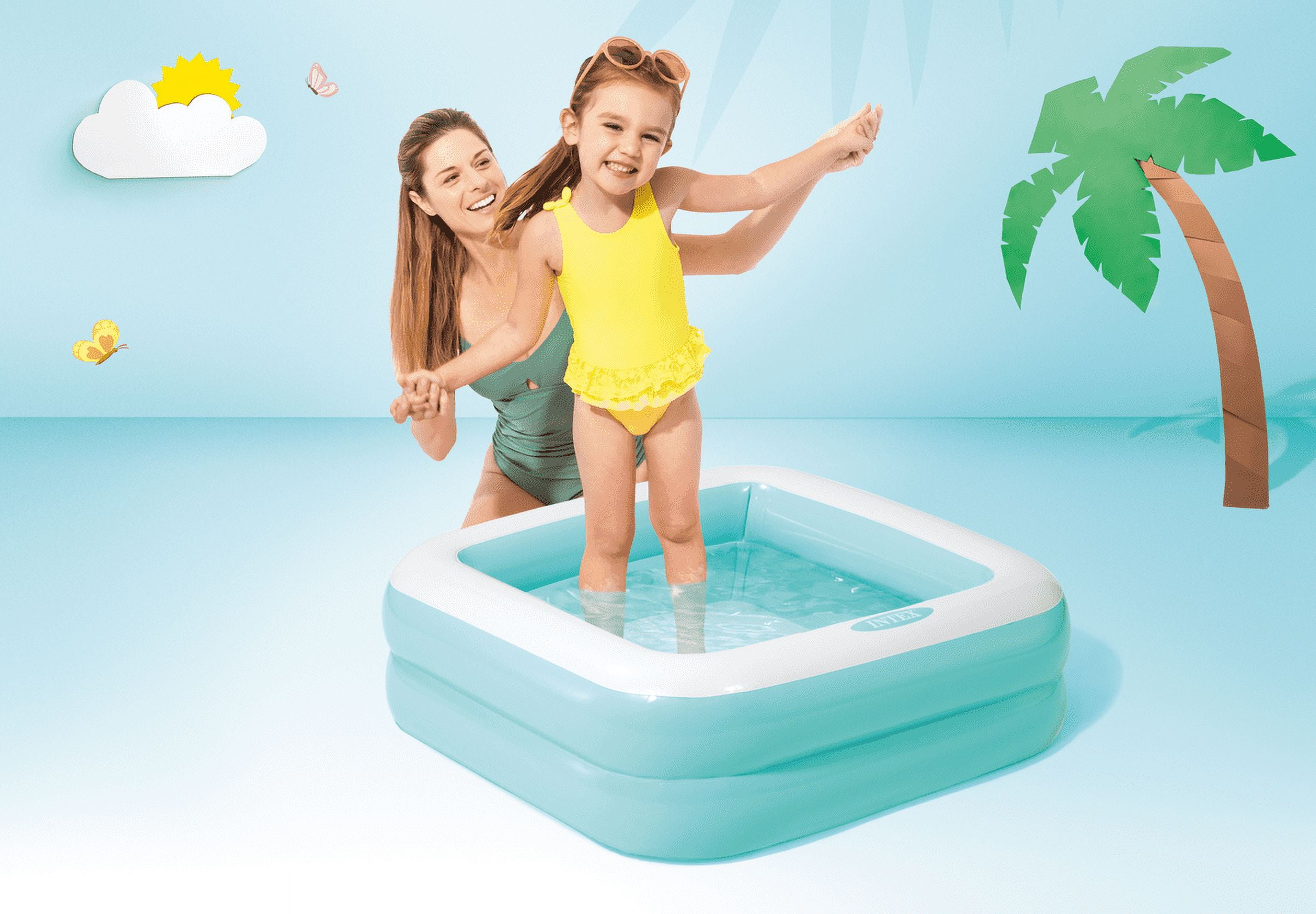 Intex Play Box Inflatable Kiddie Pool, 34" x 34" x 10"