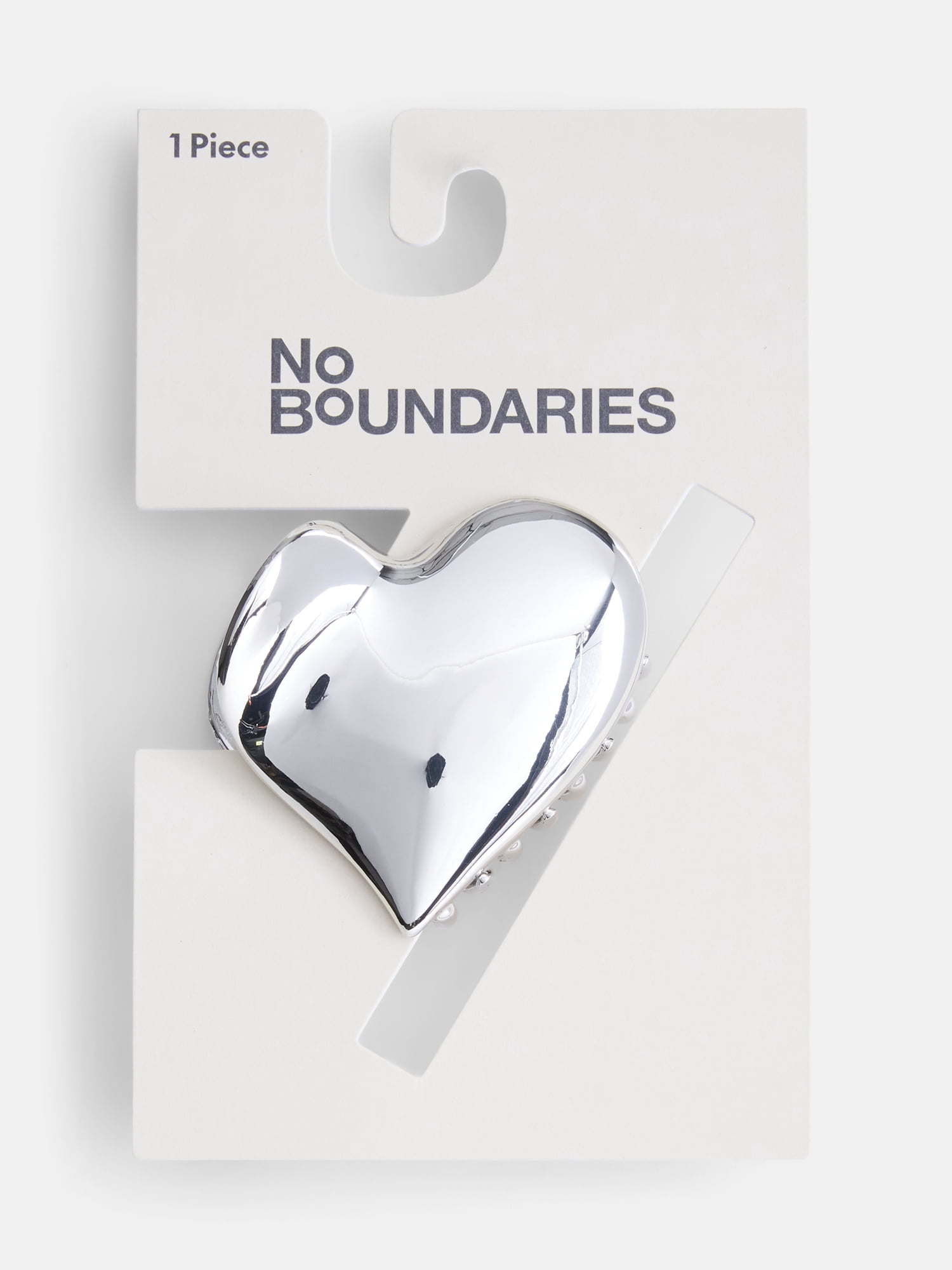 No Boundaries Women's Metal Heart Hair Claw Clip, One Size