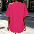 thumbnail image 7 of T Shirts for Women V Neck Short Sleeve Loose Blouses Casual Solid Color Summer Tunic Tops, L, 7 of 7