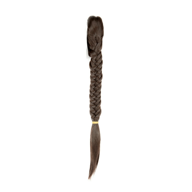 LELINTA Fishtail Braid Ponytail Extension Clip in/on Hair Chignon Braid Fishtail  Plait Ponytail Medium Brown 