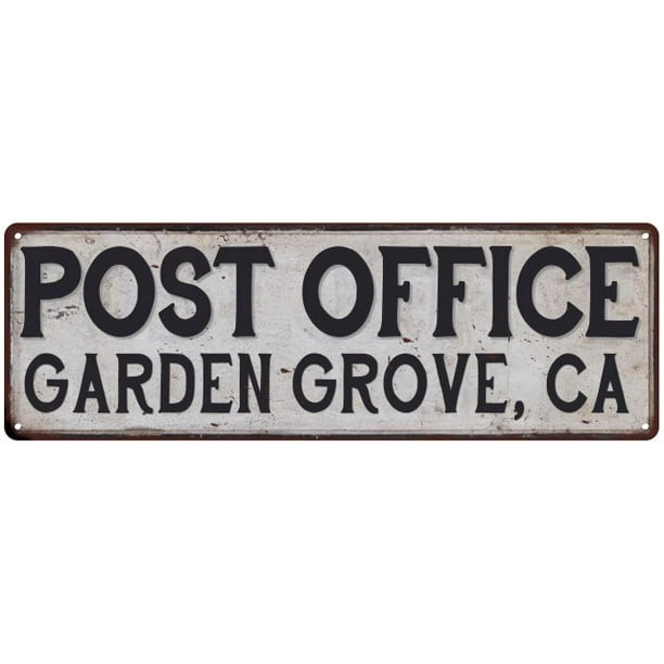 Garden Grove Ca Post Office Metal Sign Vintage 8x24 108240011130 - Walmartcom