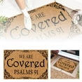 thumbnail image 7 of Welcome Pad Door Outdoor Entrance We Are Covered Psalms 91 Door Pad Non- Rubber Mat For Family Indoor Farmhouse Fun Kitchen Carpet Courtyard Full Brown, 7 of 7