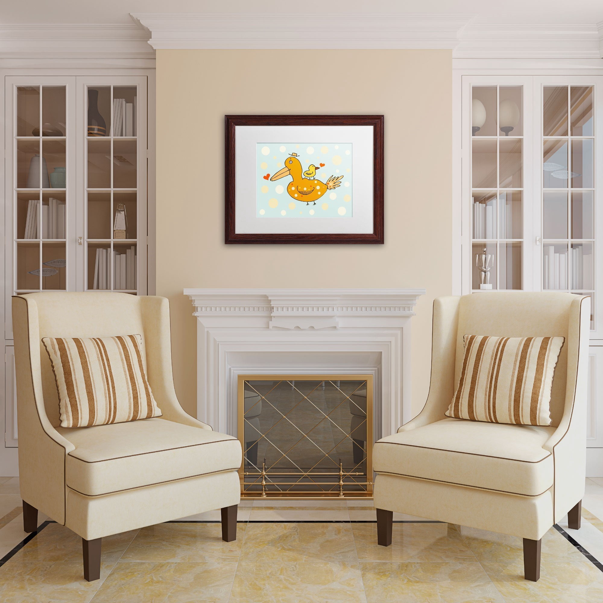 Carla Martell 'Bird and Baby' Matted Framed Art