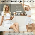 thumbnail image 4 of VDJ Sweat Shorts with Pockets for Women 9" Athletic Sports Bermuda French Terry Knee Lounge Shorts Size XL, 4 of 9