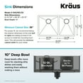 thumbnail image 5 of KRAUS Standart Pro 33" Undermount 60/40 Double Bowl 16 Gauge Stainless Steel Kitchen Sink, 5 of 8